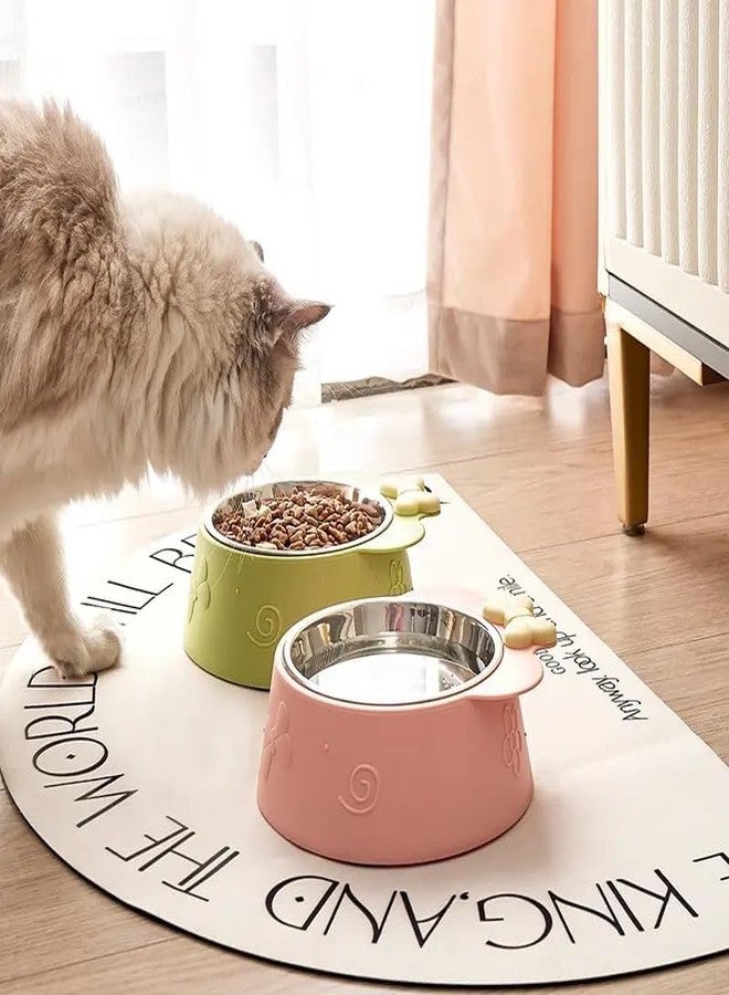 TGOPIT أوعية طعام مرتفعة للقطط من TGOPIT، قطعة واحدة، وعاء طعام للقطط من الفولاذ المقاوم للصدأ مائل بزاوية 15 درجة، وعاء طعام للقطط مانع للانسكاب ومضاد للتقيؤ، أوعية طعام قابلة للفصل للجراء والقطط الصغيرة والأرانب (وردي) - Image 5